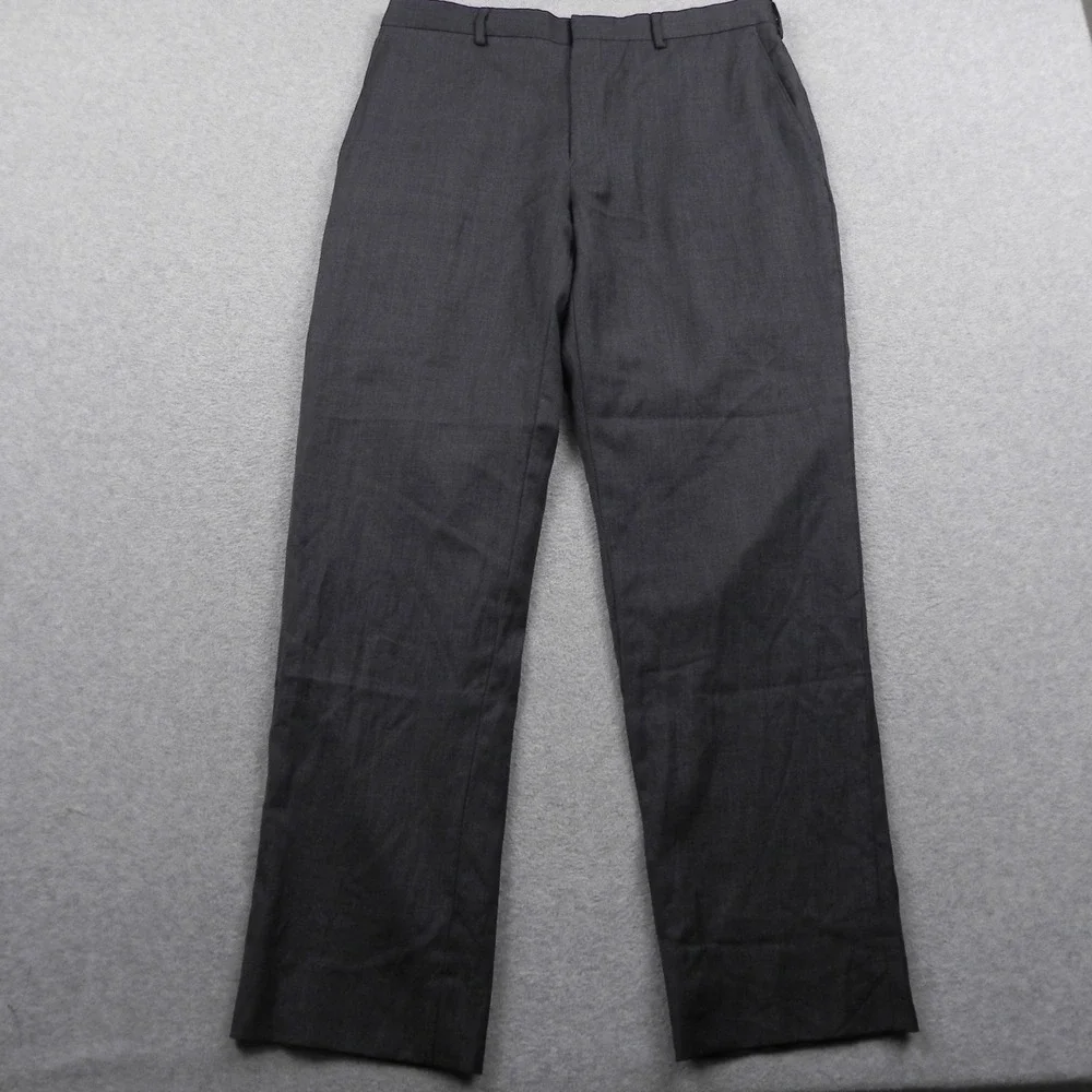 Jos. A. Bank Joseph Dress Pants Mens 33 Slim Fit Charcoal Gray 100% Wool Slacks